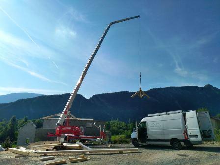 grue remorque de levage de charpente